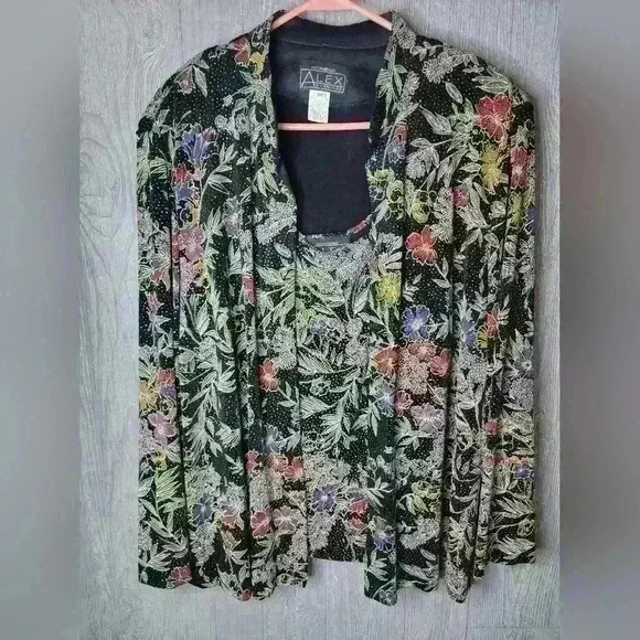 Womens Alex Evenings two piece blouse and jacket w/ shoulder pad size 3x. - Picture 1 of 5